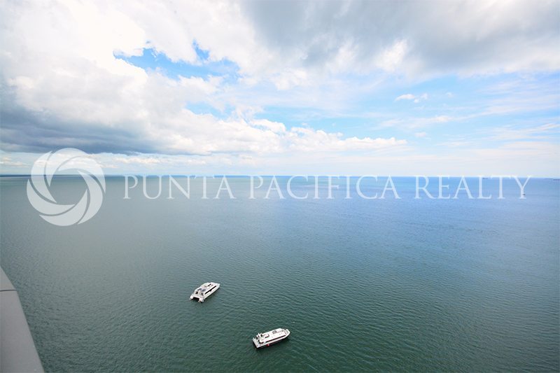 Views like this one– taken from the balcony of a 2 bedroom currently for sale in Trump Ocean Club– can only be found in Punta Pacifica.