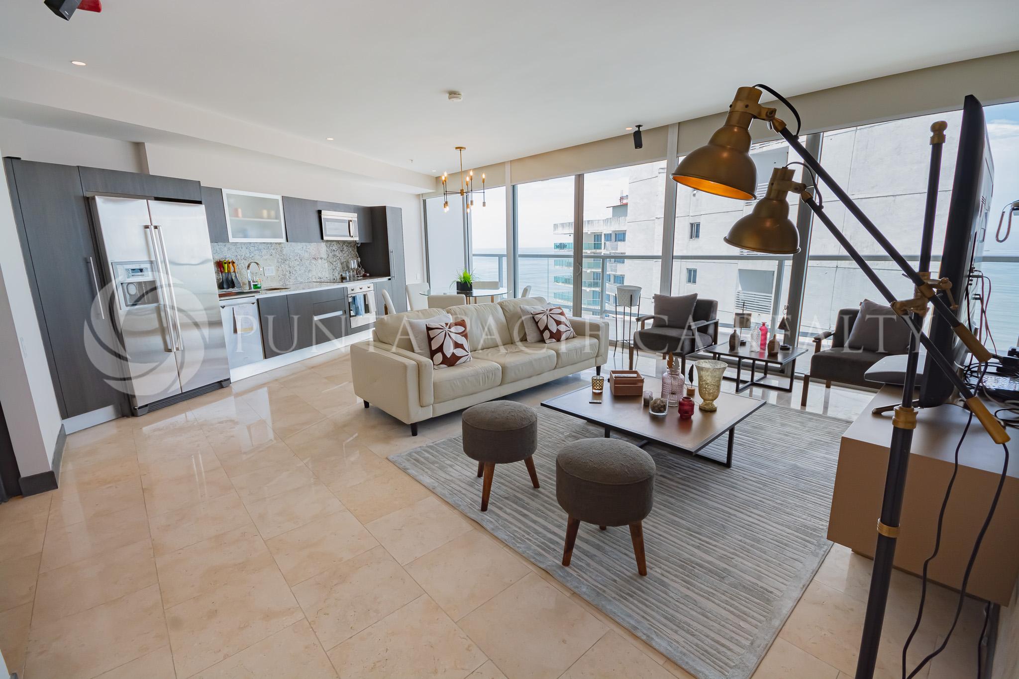 Luxurious 1-Bedroom Apartment for Rent | Fully Furnished | Stunning Ocean and Panama Canal Views | PH The Ocean Club (Formerly Trump Tower) – Panama City | Upgraded with Designer Furniture and Surround Sound System